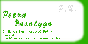 petra mosolygo business card